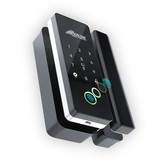 Fingerprint Realtime Glass Door Lock GLS700, Stainless Steel