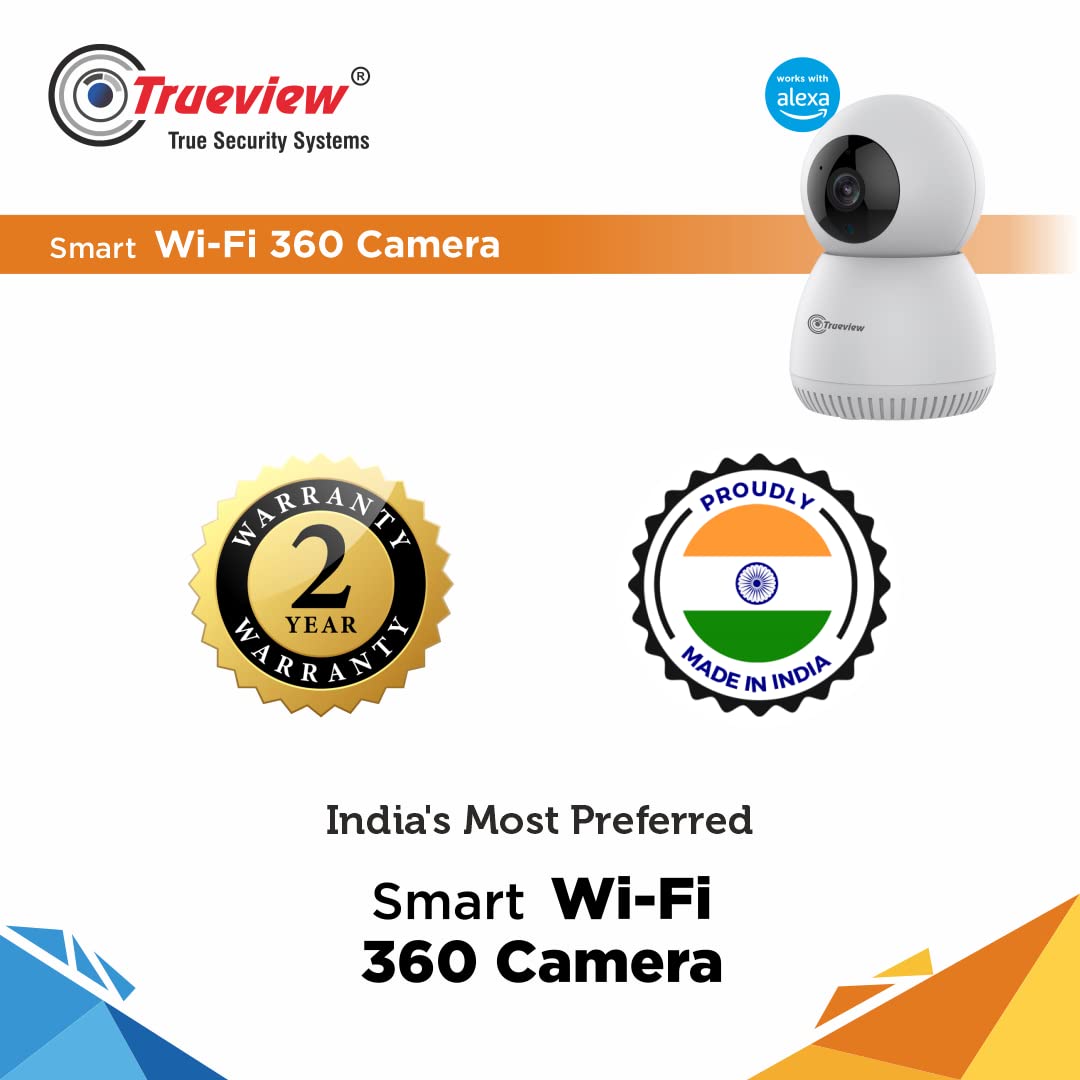Trueview 3MP WiFi Based Smart CCTV Camera with 360 degree for Home & Baby Monitoring Surveillance