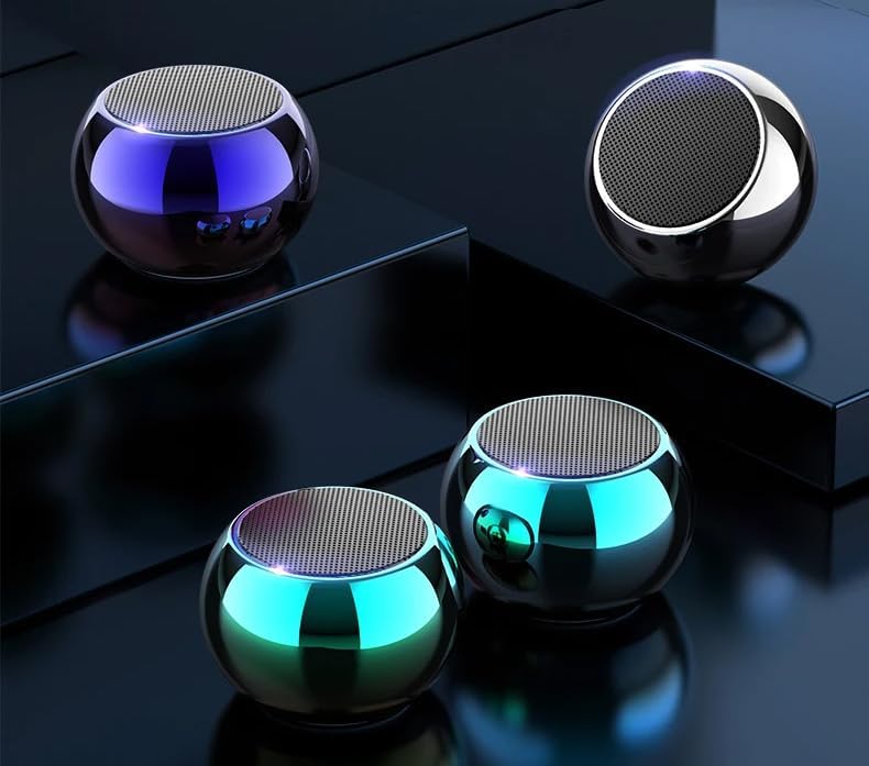 OBBLESS JBL Ultra Mini Wireless Bluetooth Speaker – Heavy Metal Electroplated Round Design & Quick Charge, Long Battery Life, Wireless Control (Multicolor, Pack of 1)