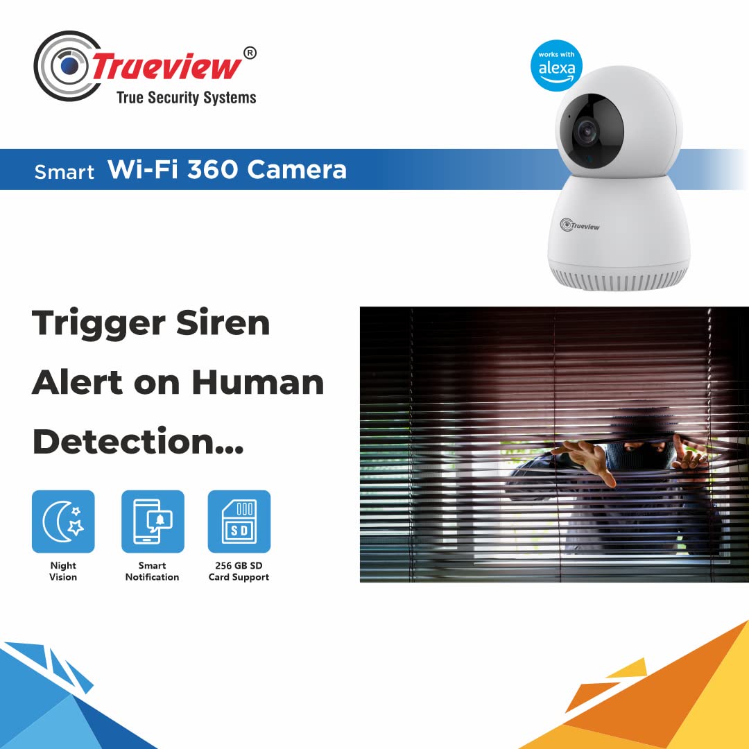 Trueview 3MP WiFi Based Smart CCTV Camera with 360 degree for Home & Baby Monitoring Surveillance