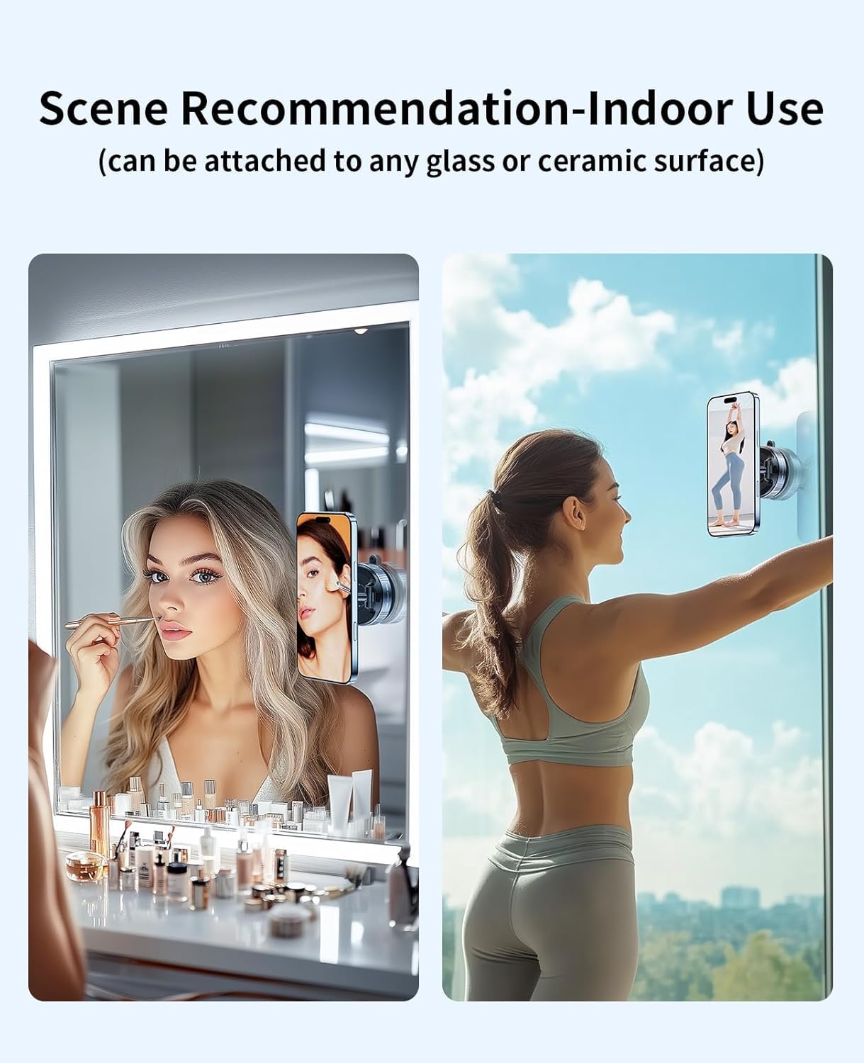 OBBLESS 360° Vacuum Magnetic Phone Holder – Universal Car Mount with Strong Suction Cup | Hands-Free Mount for Car, Mirror, Gym & Shower (Extended)