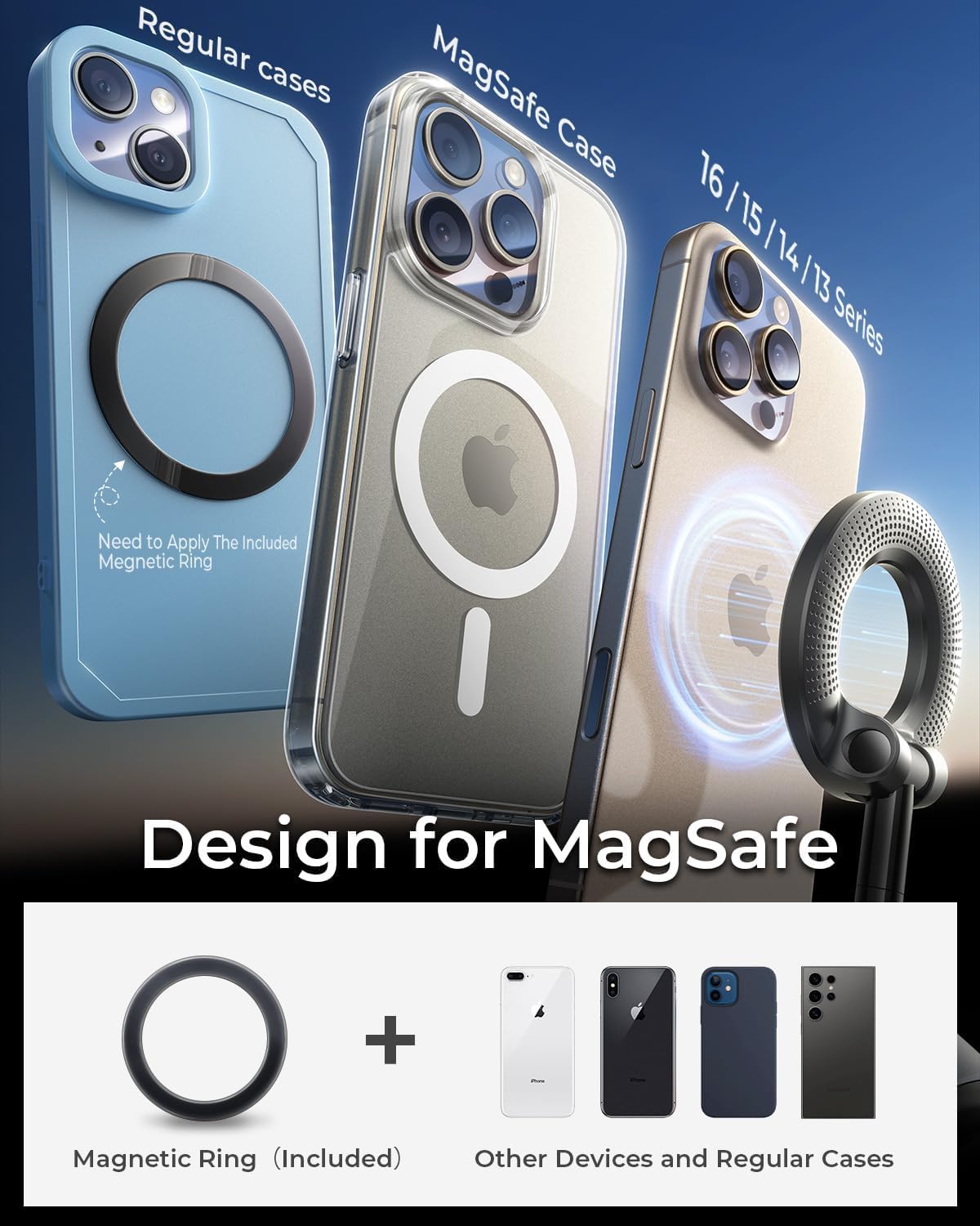 OBBLESS 360° Vacuum Magnetic Phone Holder – Universal Car Mount with Strong Suction Cup | Hands-Free Mount for Car, Mirror, Gym & Shower (Extended)