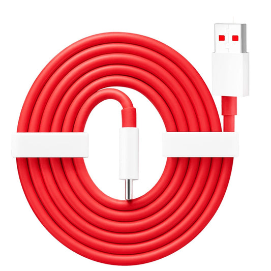 OBBLESS 80W Warp SuperVooc Fast Charger Cable | USB to Type C | For OnePlus 11/10 Pro/10R/9R/8T/Nord CE 2 Lite/CE 3 Lite | Red