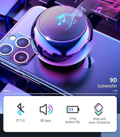 OBBLESS JBL Ultra Mini Wireless Bluetooth Speaker – Heavy Metal Electroplated Round Design & Quick Charge, Long Battery Life, Wireless Control (Multicolor, Pack of 1)