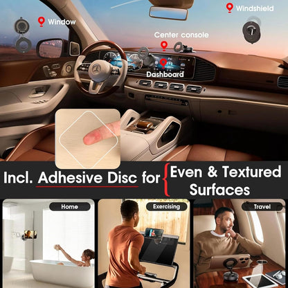 OBBLESS 360° Vacuum Magnetic Phone Holder – Universal Car Mount with Strong Suction Cup | Hands-Free Mount for Car, Mirror, Gym & Shower (Extended)
